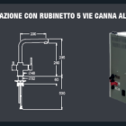 OMIN ACWG + FILTRAZIONE + 5 VIE CANNA ALTA - ORO SPAZZOLATO 5 VIE CANNA ALTA