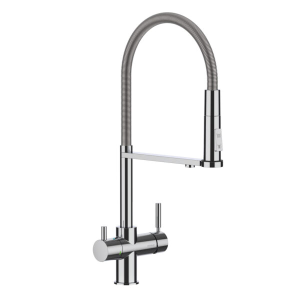 OMIN AMBIENT, COLD and SPARKLING – ACTIVATED CARBON FILTRATION – 5-WAY SPRAY TAP CHROME