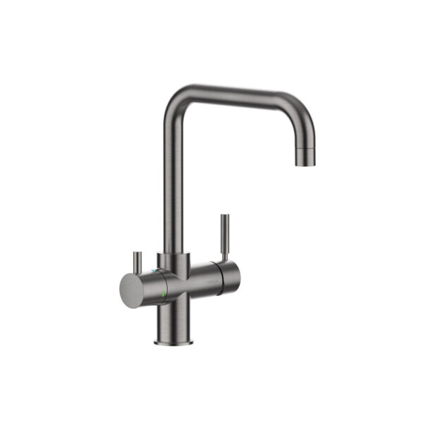 OMIN AMBIENT, COLD and SPARKLING – ACTIVATED CARBON FILTRATION – 3-WAY HIGH SPOUT TAP BRUSHED NICKEL